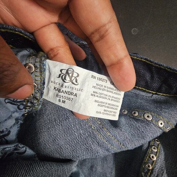 Rock & Republic Dark Wash Kassandra Jeans Size 8 - Picture 7 of 7